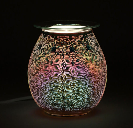 3D GEOMETRIC FLOWER LIGHT UP ELECTRIC OIL BURNER