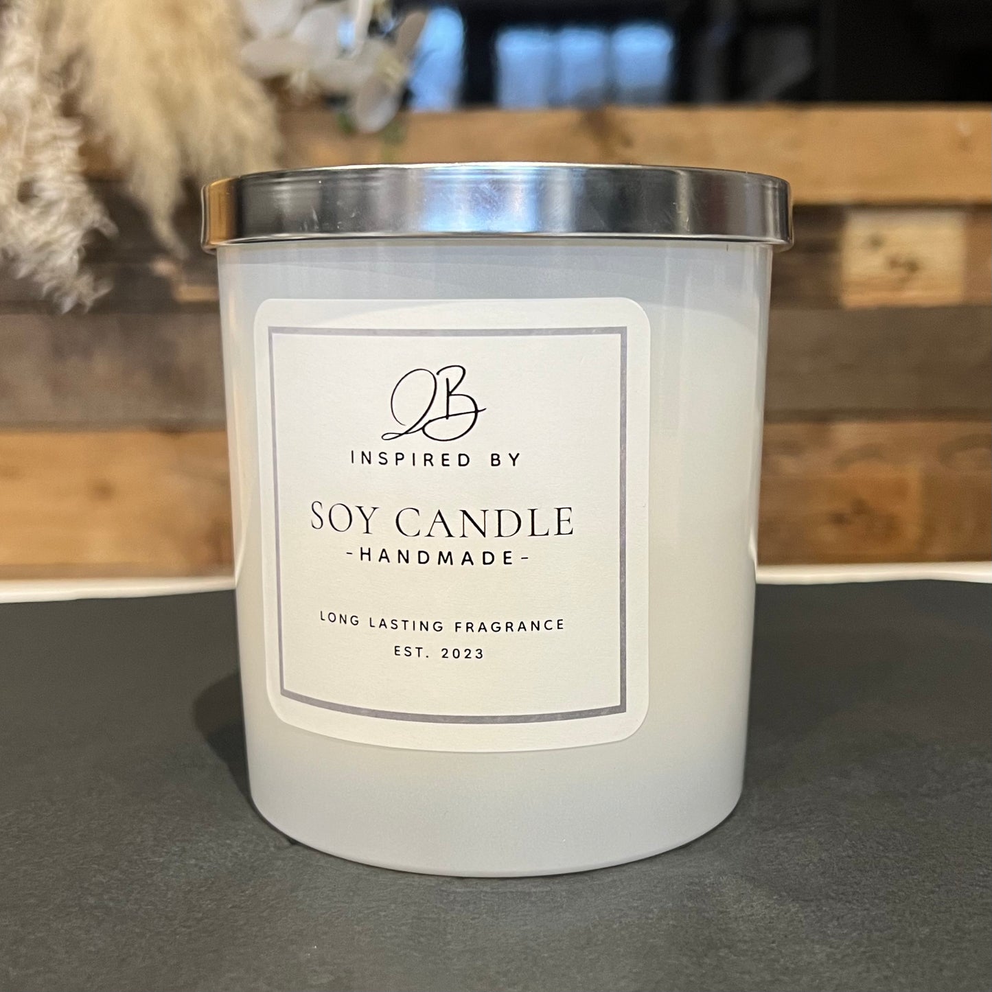 Frosted Candle With Lid