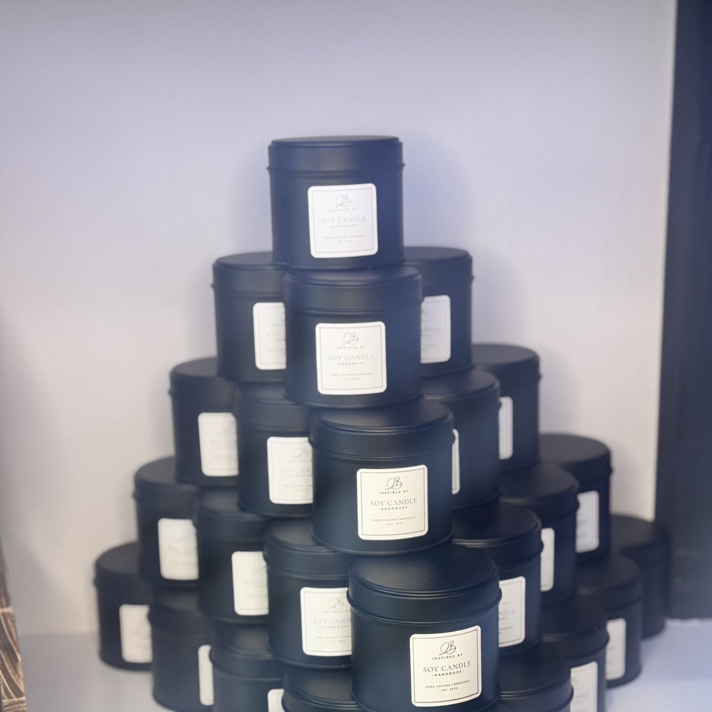 Black Tin Candles