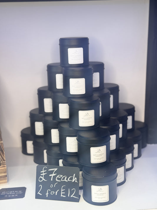 Black Tin Candles